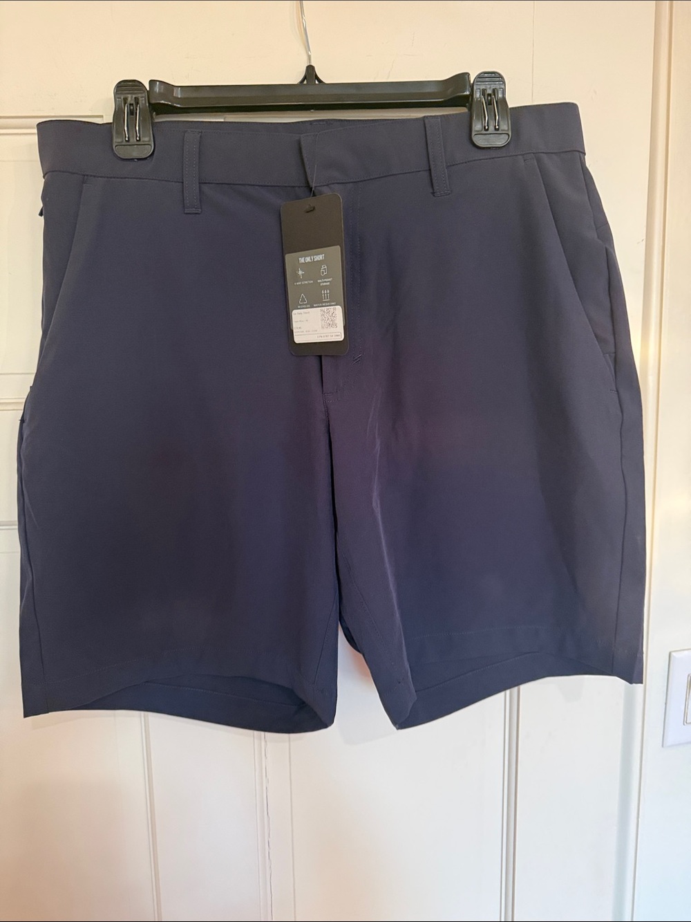 Fabletics Men's Classic Navy “The Only Short” Flat Front Athletic Shorts